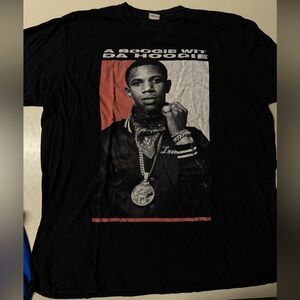 Soft Style Black and Red A Boogie Wit Da Hoodie Short Sleeve Tee
